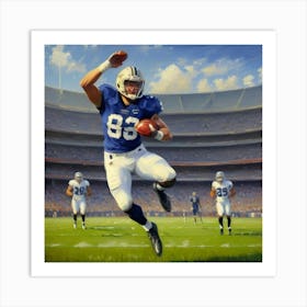 Power Play Football Athlete in Motion Art Print