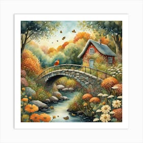 Autumn Bridge Art Print