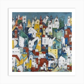 Colourful City Square Art Print