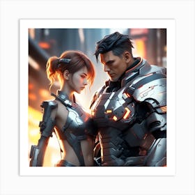 Futuristic Couple 127 Art Print