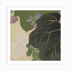 Asian Flowers And Leaves Art Print