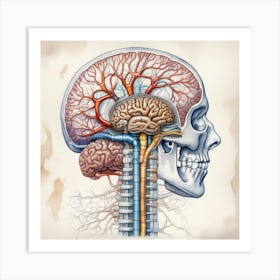 Anatomy Of The Human Brain 3 Art Print