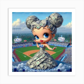 LA Dodger Dolla Dolla Girl Art Print