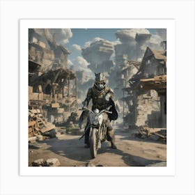 Man Riding A Motorcycle Art Print