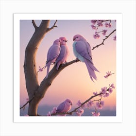 Pink Parrots 1 Poster