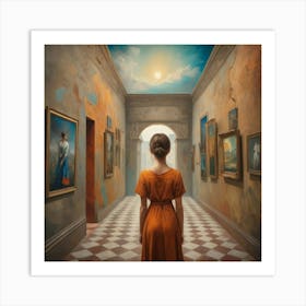 Woman In An Gallery Art Print Art Print