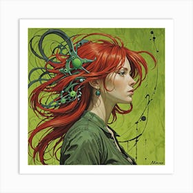 Red Haired Girl Art Print