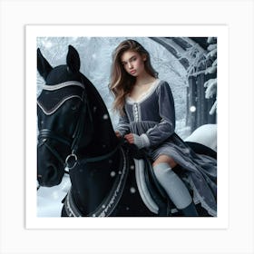 Girl On A Horse Art Print