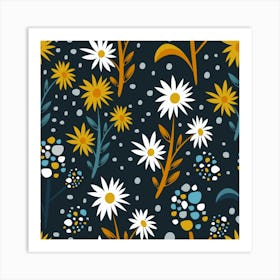 Daisy Pattern Art Print