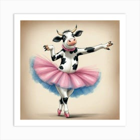 Ballerina Cow Art Print