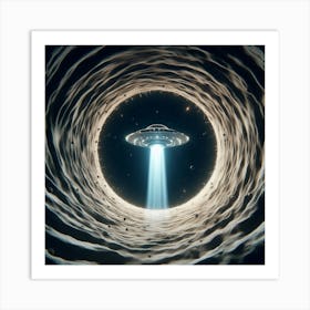 UFO view from a wormholes Art Print