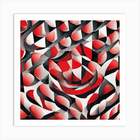 Abstract Red And Black 3 Art Print