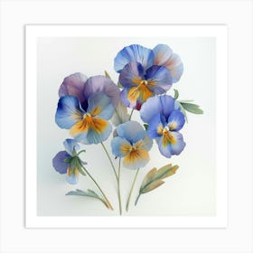 Watercolor Pansies Art Print