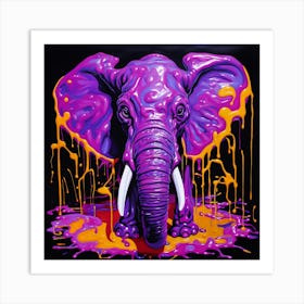 Purple Elephant Art Print