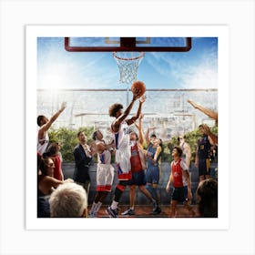 Ball Basketball Game Court People Championship Basketball Court Basket Player Sport Play (12) Art Print