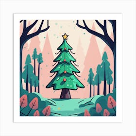 Christmas Tree In The Forest 106 Art Print