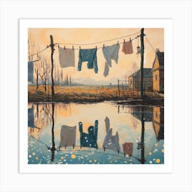 Clothesline Van Gogh Art Print