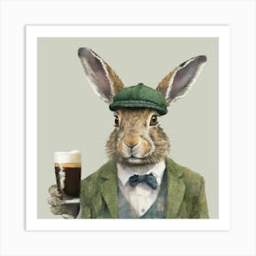 Watercolour Irish Hare Cormac Art Print