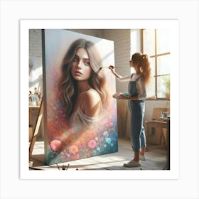 Portrait Of A Woman Painting Art Print