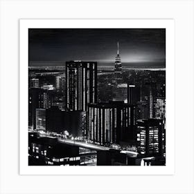 Cityscape At Night Art Print