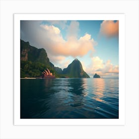 Sunset In St. Lucia Art Print