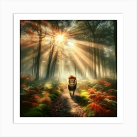 Lion In The Forest 4 Art Print