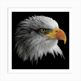 Bald Eagle in my Line Illustration Art Print