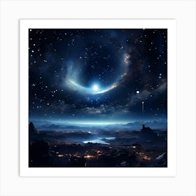 The Overall Atmosphere Is Dark You Can See The Black Hole In The Distance And There Is A Stardust 658449821 Art Print