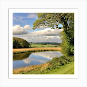 Pond In A Field Art Print