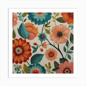 Blooms Canvas Wall Decor 3 Art Print