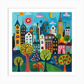 Kids Travel Illustration New York 2 Art Print