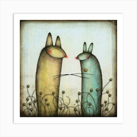 Two Rabbits Art Print