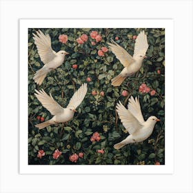 Doves In Flight Art Art Print