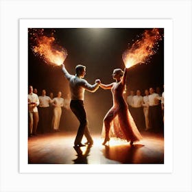 Dancers In Flames 4 Art Print