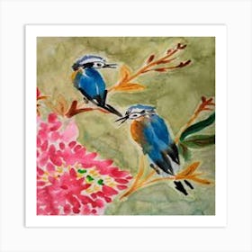 Two Birds On A Branch Art Print