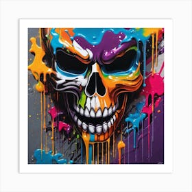 Colorful Skull 6 Art Print