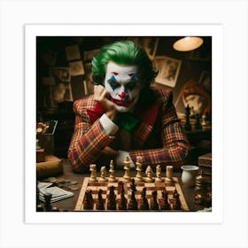 Joker Playing Chess 3 Art Print