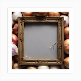 Empty Frame With Onions Art Print