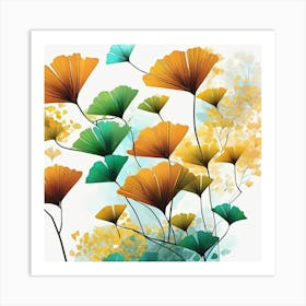 Ginkgo Leaves Art Print