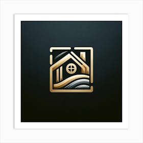 Gold House Logo Design Art Print