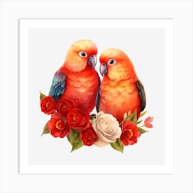 Two Parrots 2 Art Print