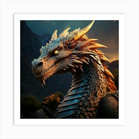 Firefly Majestic Earth Dragon A Regal And Powerful Mythical Creature 45092 Art Print