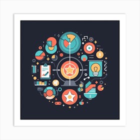 Flat Design Icons Art Print