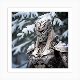 Warrior lady In The Snow Art Print