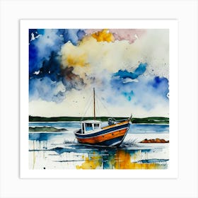 Boat On The Water Art Print