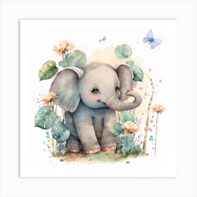 Baby Elephant Art Print