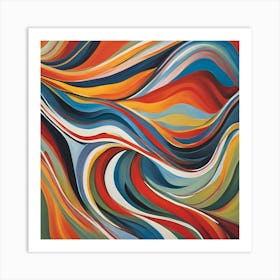 Wavy Ribbons Art Print