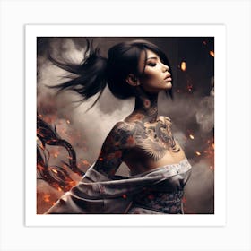 Asian Tattooed Woman 1 Art Print