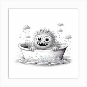 Monster In A Tub Art Print