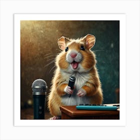 Hamster Singing 15 Art Print